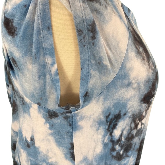 Torrid Blue Tie Dye Off The Shoulder Super Soft Knits Culotte Jumpsuit - Picture 8 of 15